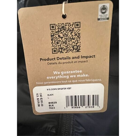 Patagonia Women's Black High Neck Quilted Down Sweater Puffer Vest Large NWT - Picture 7 of 7